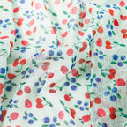 Mint Cherries Power Mesh Fabric