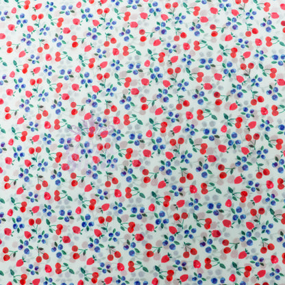 Mint Cherries Power Mesh Fabric