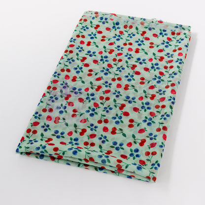 Mint Cherries Power Mesh Fabric