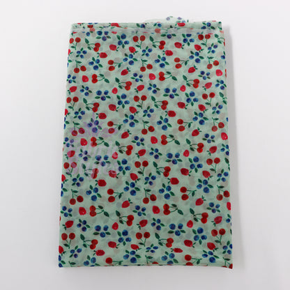 Mint Cherries Power Mesh Fabric