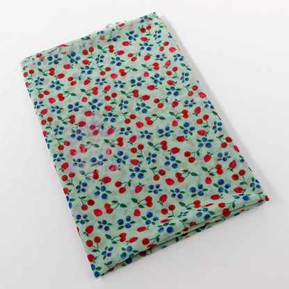 Mint Cherries Power Mesh Fabric