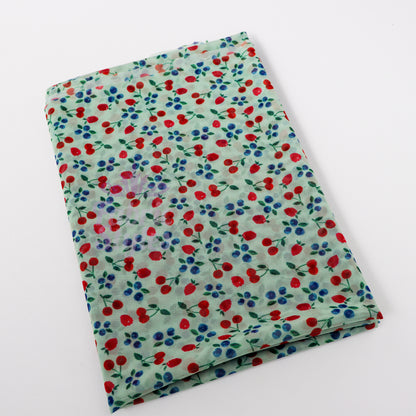 Mint Cherries Power Mesh Fabric