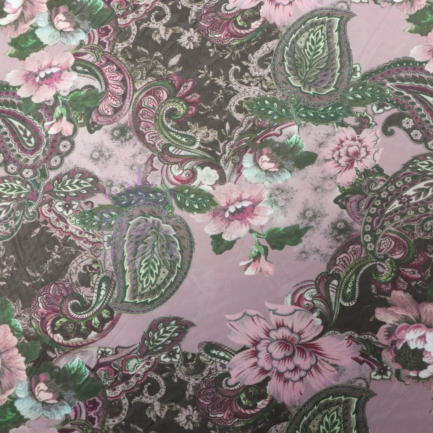 Paisley Rose Floral Power Mesh Fabric