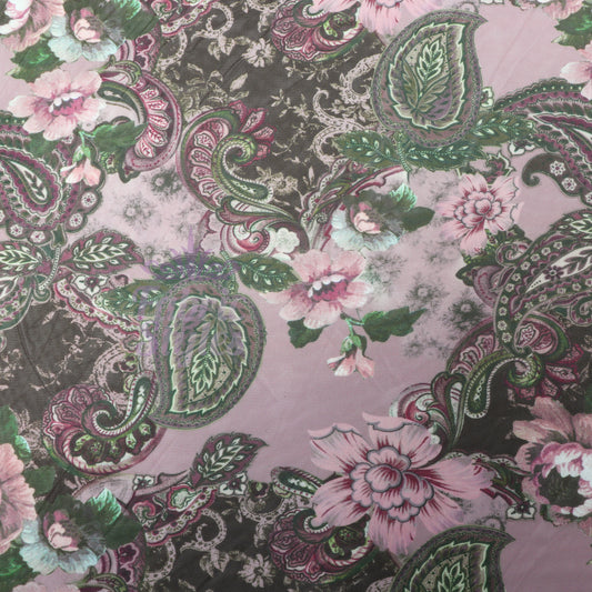 Paisley Rose Floral Power Mesh Fabric
