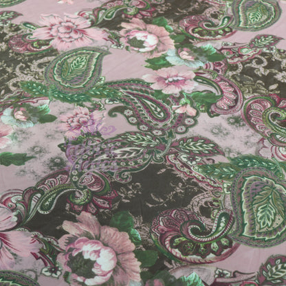 Paisley Rose Floral Power Mesh Fabric
