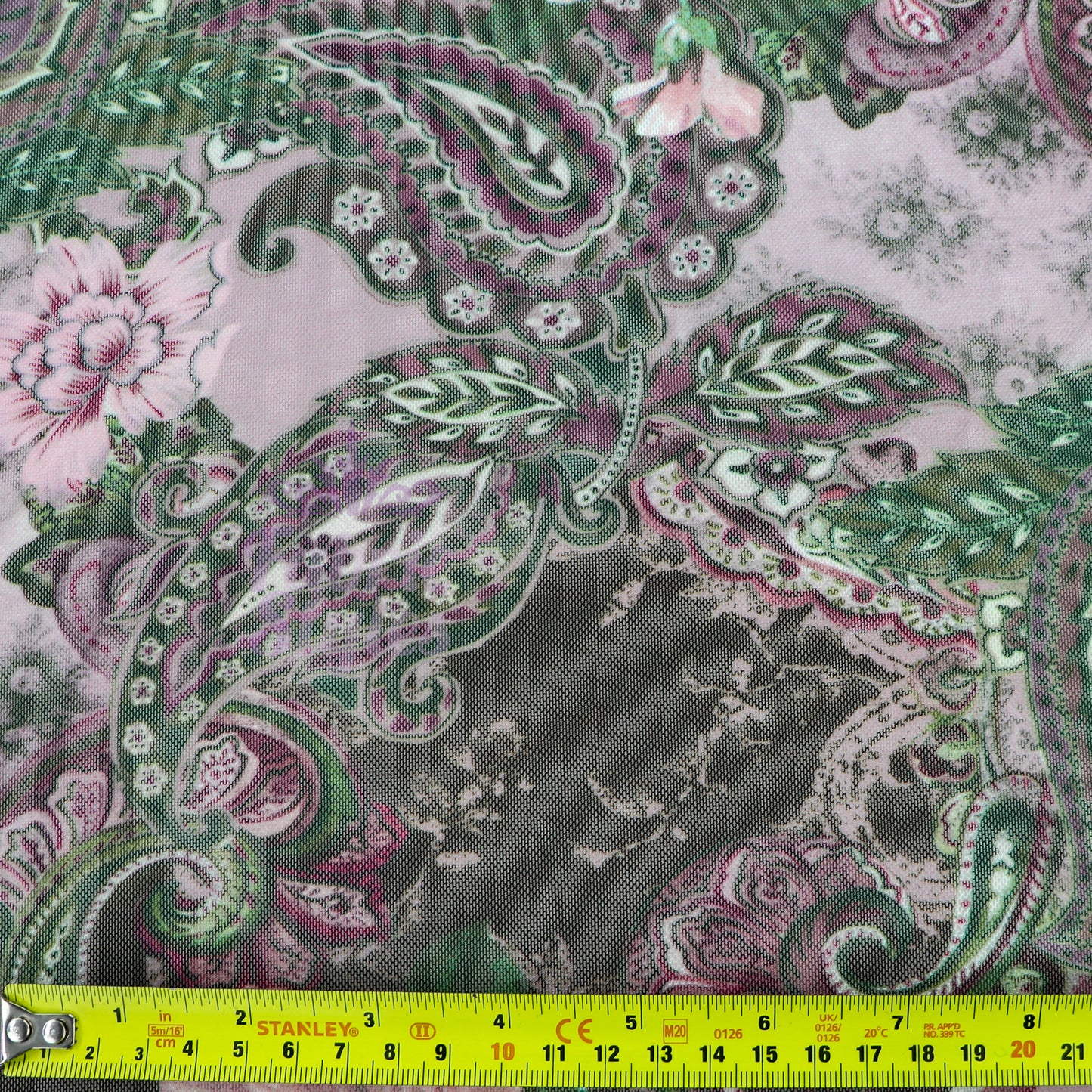 Paisley Rose Floral Power Mesh Fabric