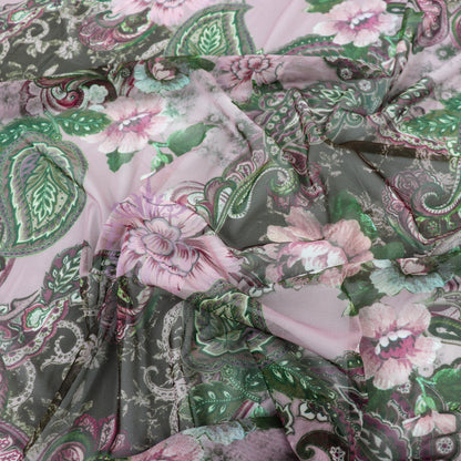 Paisley Rose Floral Power Mesh Fabric