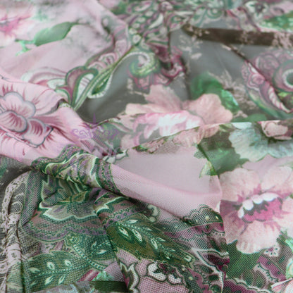 Paisley Rose Floral Power Mesh Fabric