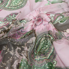 Paisley Rose Floral Power Mesh Fabric