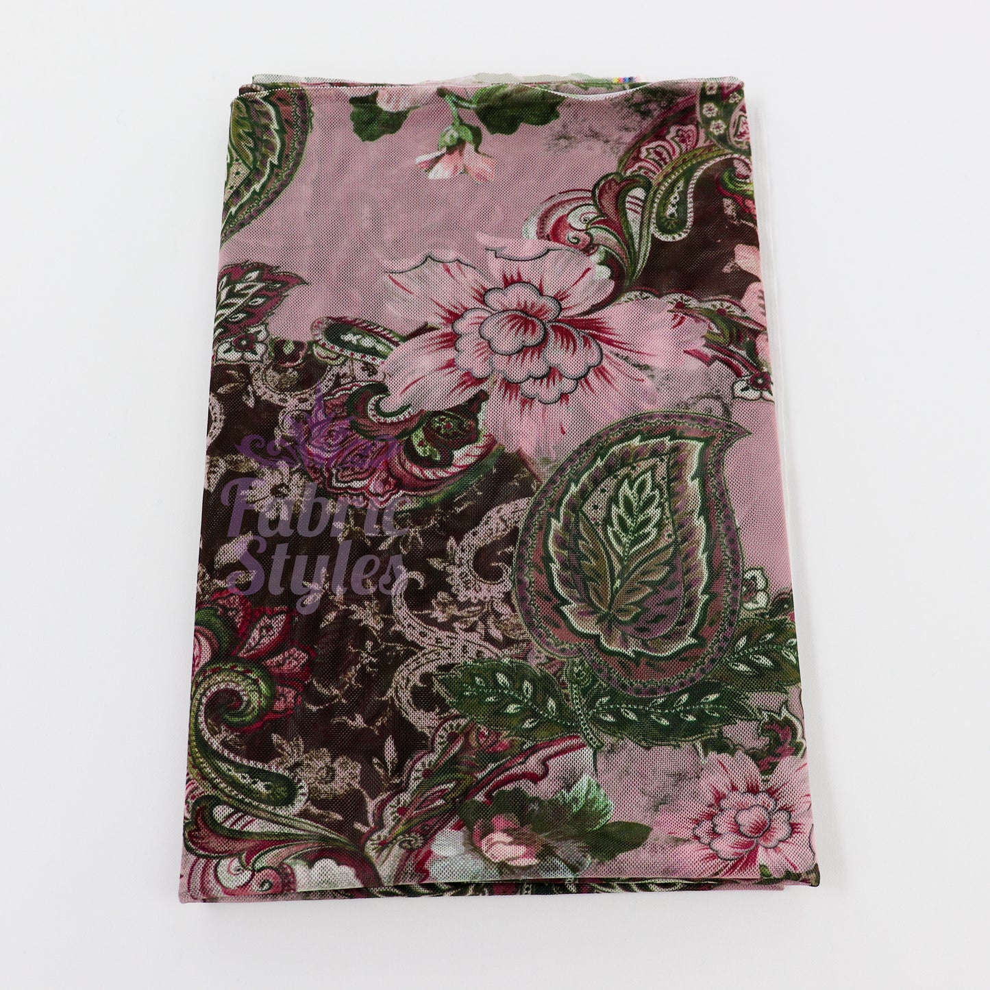 Paisley Rose Floral Power Mesh Fabric