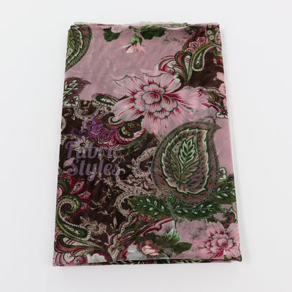 Paisley Rose Floral Power Mesh Fabric