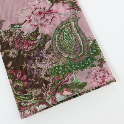 Paisley Rose Floral Power Mesh Fabric