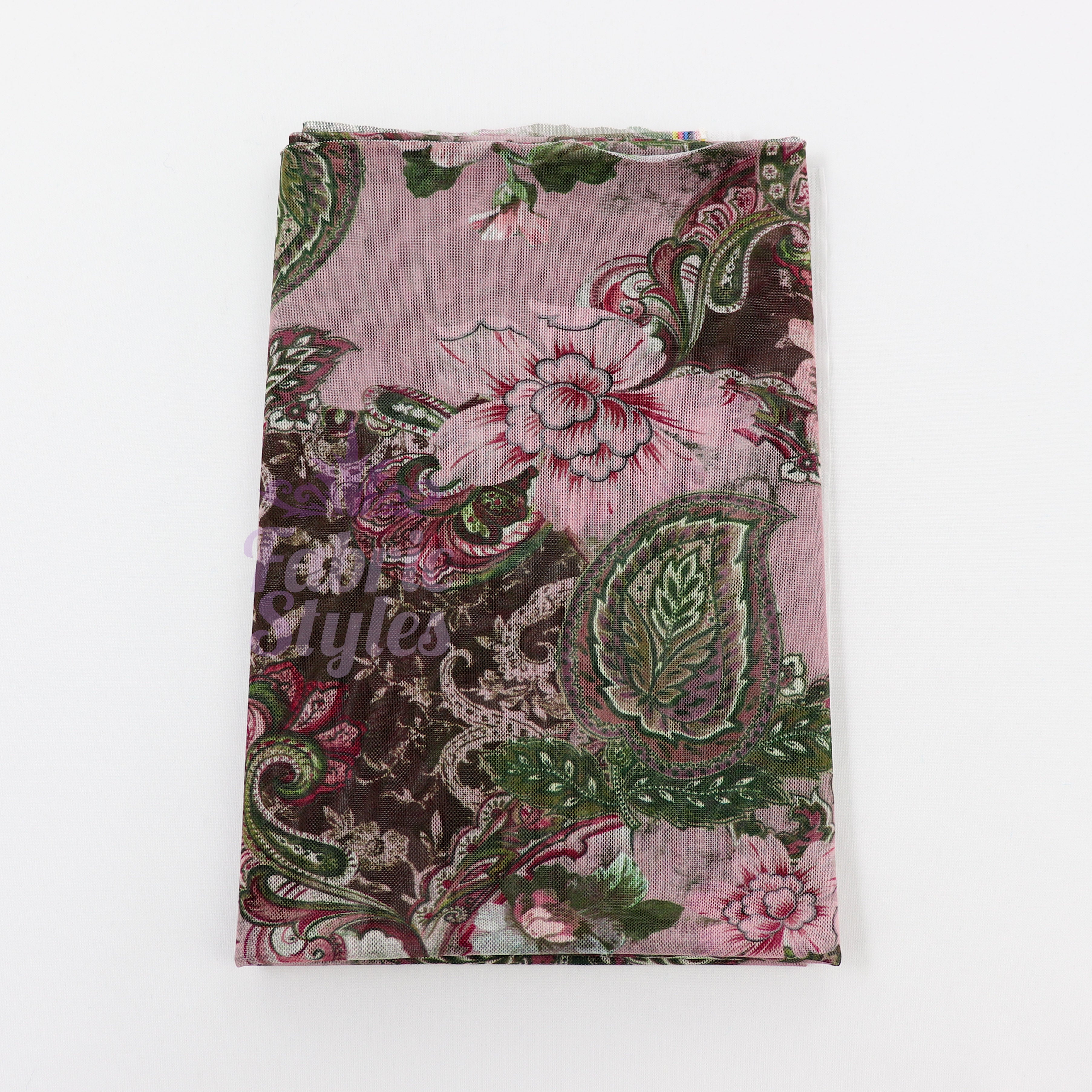 Paisley Rose Floral Power Mesh Fabric