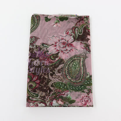 Paisley Rose Floral Power Mesh Fabric