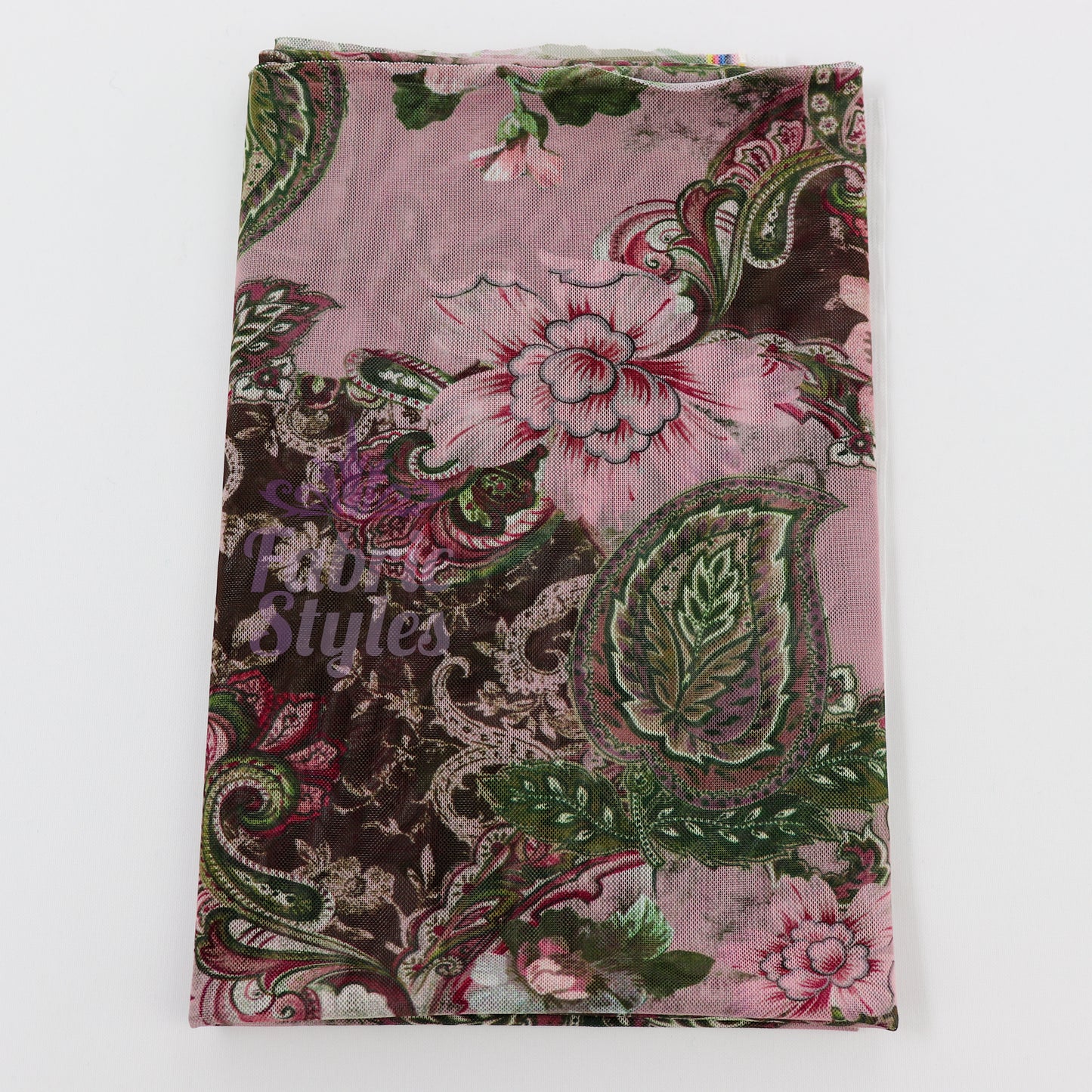 Paisley Rose Floral Power Mesh Fabric