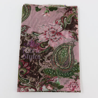 Paisley Rose Floral Power Mesh Fabric