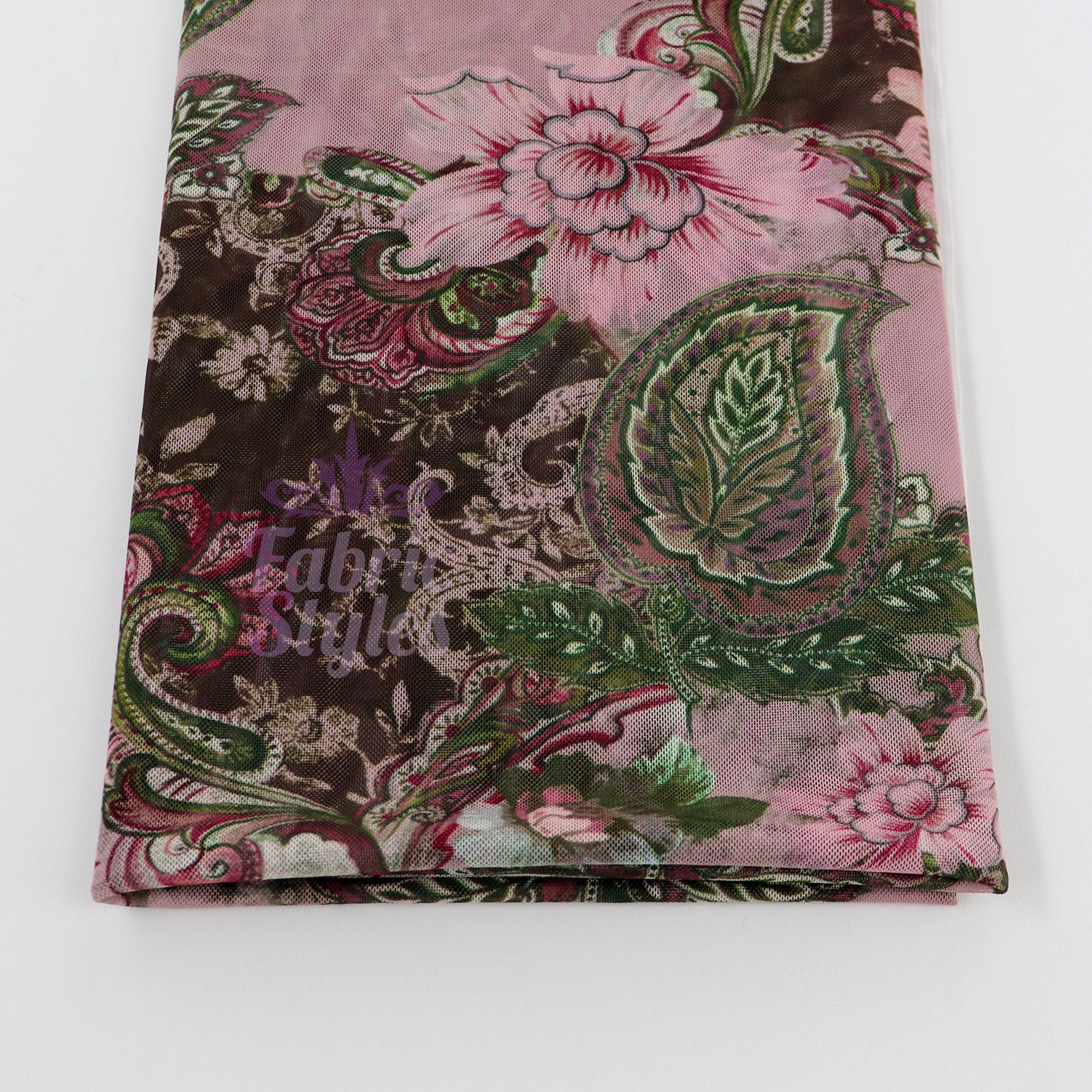 Paisley Rose Floral Power Mesh Fabric