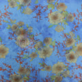 Blue Floral Power Mesh Fabric