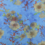 Blue Floral Power Mesh Fabric
