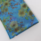 Blue Floral Power Mesh Fabric