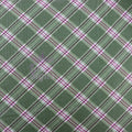 Green Tartan Pink Stripe Power Mesh Fabric