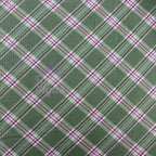 Green Tartan Pink Stripe Power Mesh Fabric