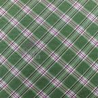 Green Tartan Pink Stripe Power Mesh Fabric