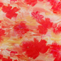 Orange Floral Power Mesh Fabric