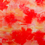 Orange Floral Power Mesh Fabric