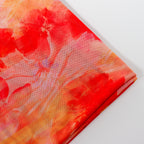 Orange Floral Power Mesh Fabric