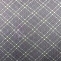 Navy Khaki Tartan Power Mesh Fabric