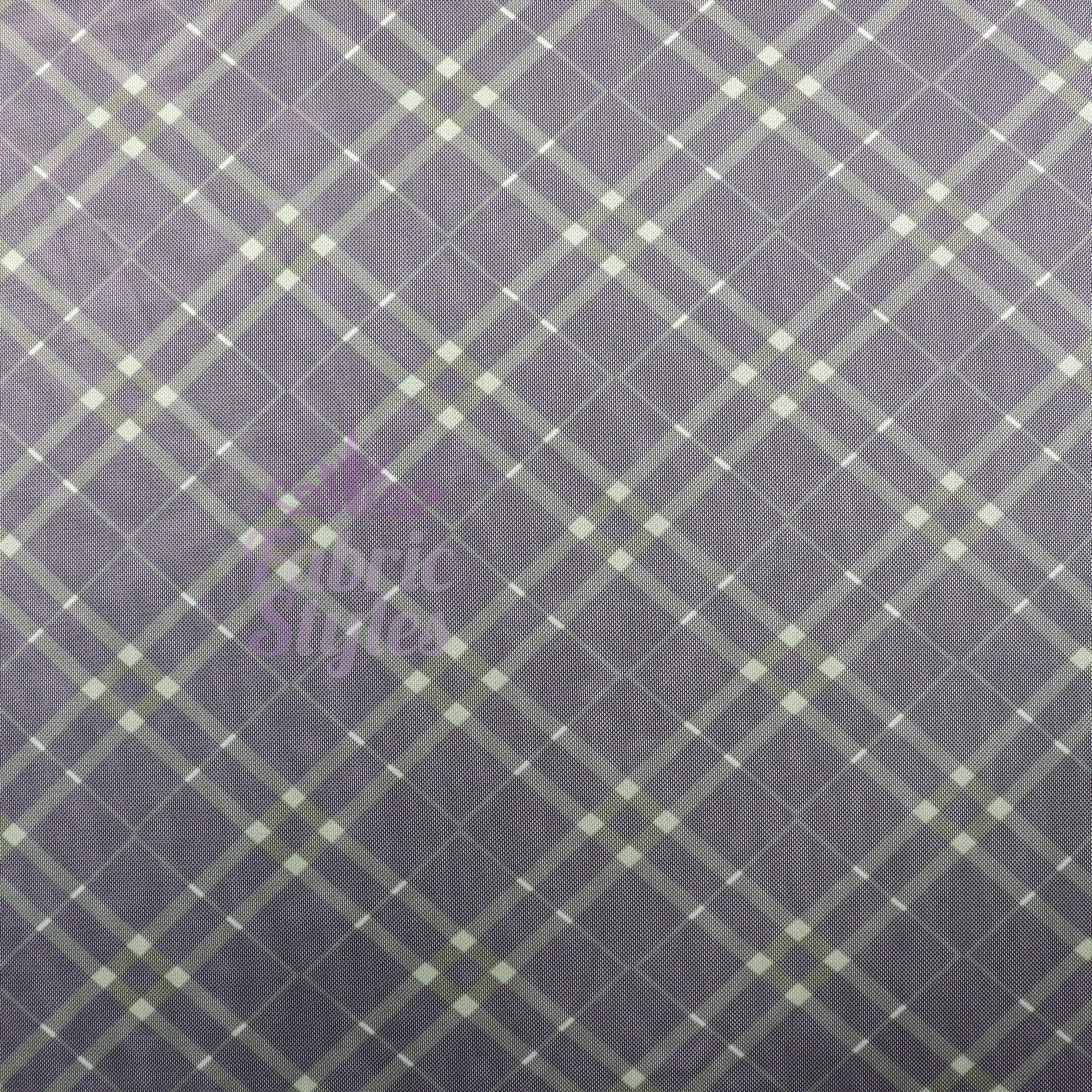 Navy Khaki Tartan Power Mesh Fabric
