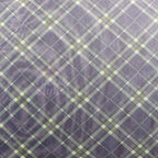 Navy Khaki Tartan Power Mesh Fabric