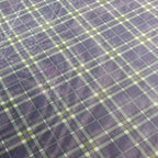Navy Khaki Tartan Power Mesh Fabric