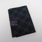 Navy Khaki Tartan Power Mesh Fabric