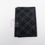 Navy Khaki Tartan Power Mesh Fabric