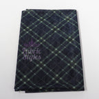 Navy Khaki Tartan Power Mesh Fabric