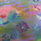 Summer Rainbow Floral Power Mesh Fabric
