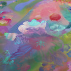 Summer Rainbow Floral Power Mesh Fabric