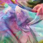 Summer Rainbow Floral Power Mesh Fabric
