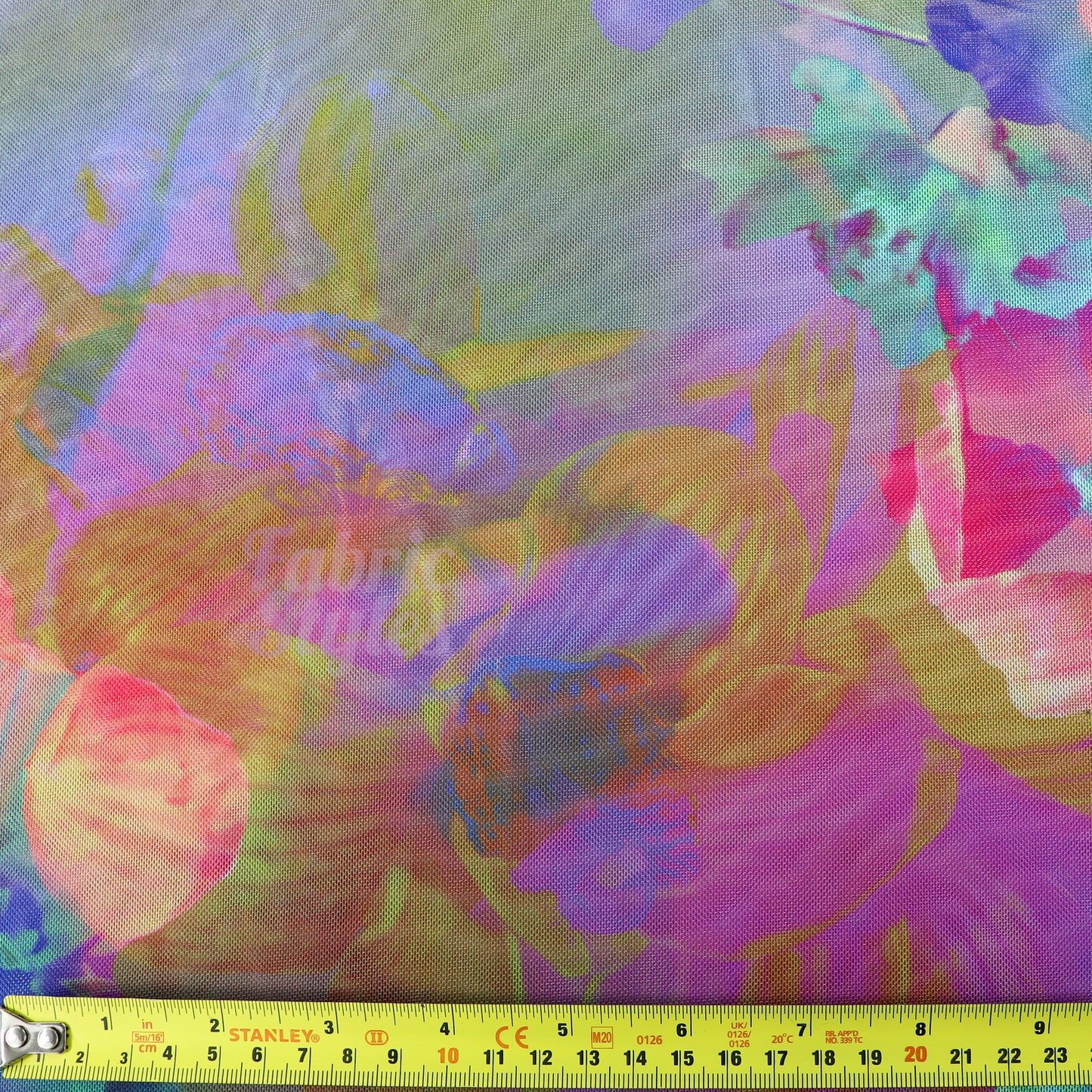 Summer Rainbow Floral Power Mesh Fabric