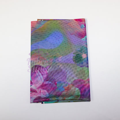 Summer Rainbow Floral Power Mesh Fabric