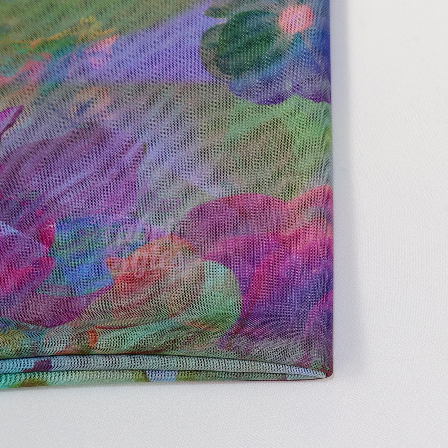Summer Rainbow Floral Power Mesh Fabric