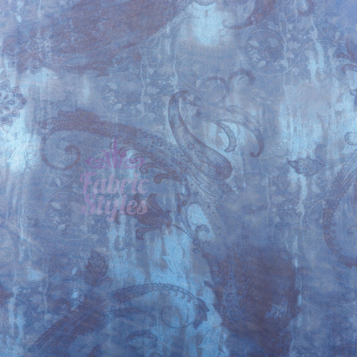 Blue Paisley Power Mesh Fabric