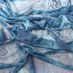 Blue Paisley Power Mesh Fabric