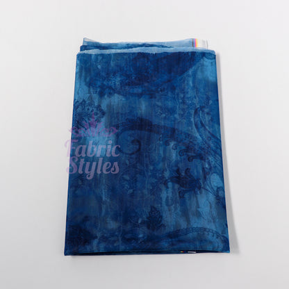 Blue Paisley Power Mesh Fabric