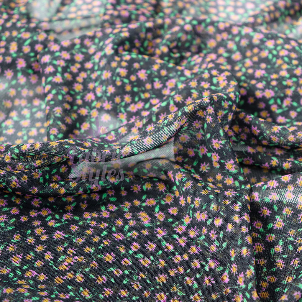 Ditsy Floral Power Mesh Fabric