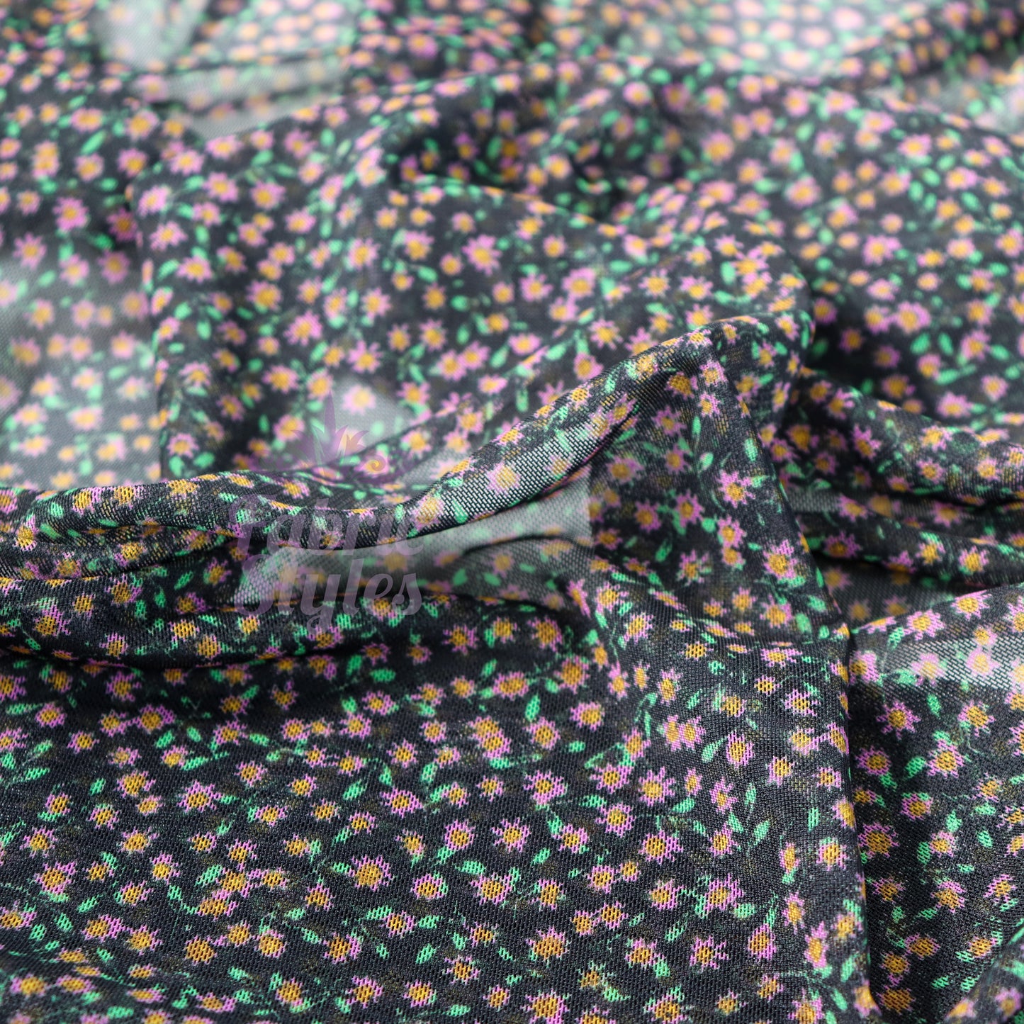 Ditsy Floral Power Mesh Fabric