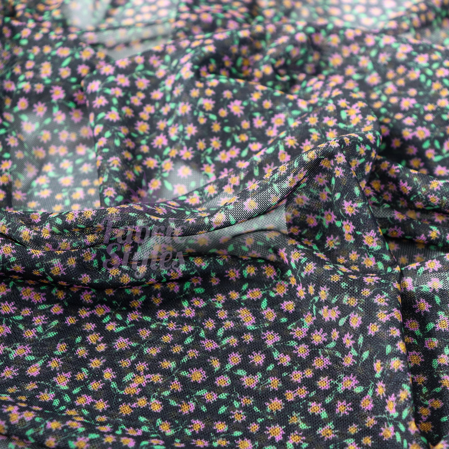 Ditsy Floral Power Mesh Fabric