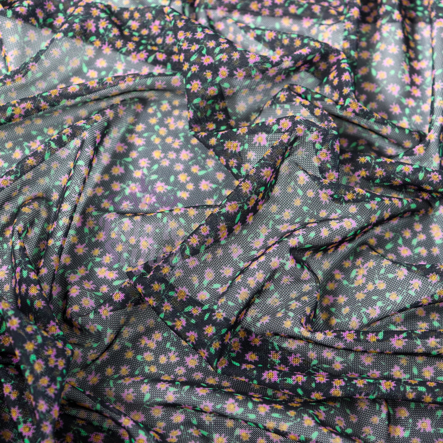Ditsy Floral Power Mesh Fabric